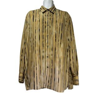 Bassiri Uomo Brown Micro Fiber Lightweight Mens Button up Dress Shirt Size XL